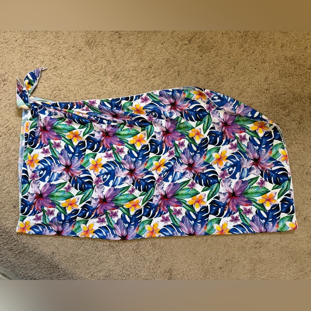 Floral Sarong with Tropical Print